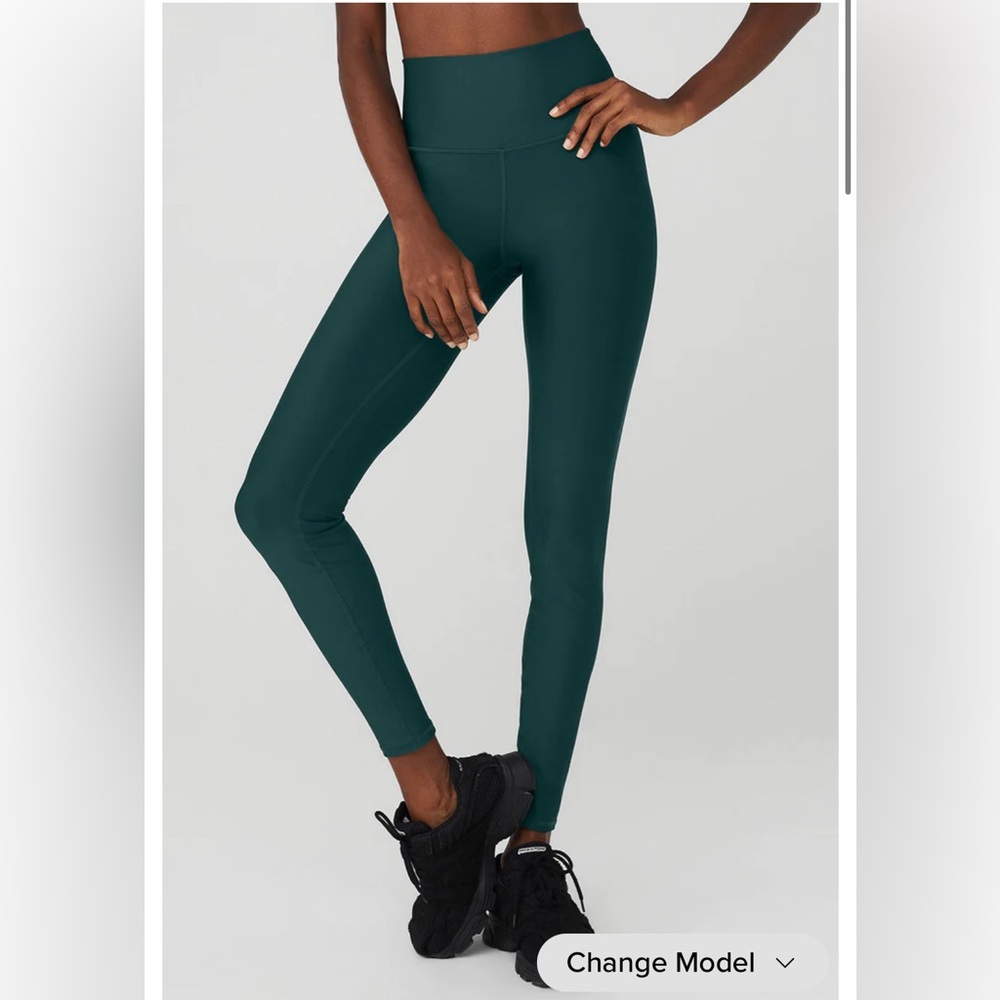 ALO YOGA High Waist Airlift Leggings - Midnight Green - Small
